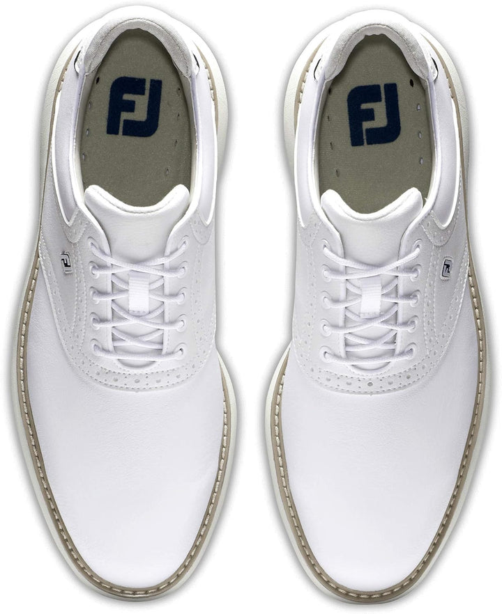 FootJoy Herren Traditions Shield-spitzeGolfschuh 44.5 EU Weiss, 44.5 EU Weiss