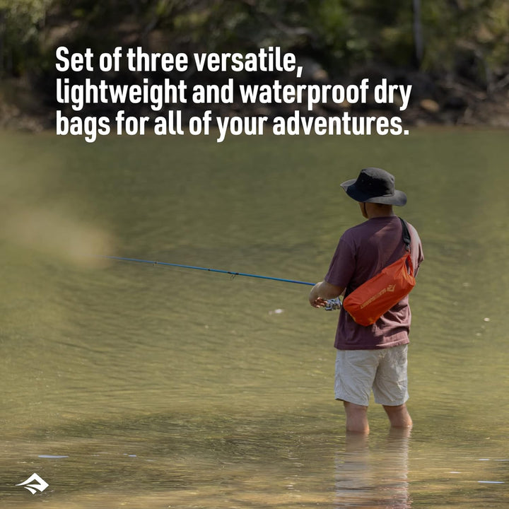 Sea to Summit Lightweight Dry Packsack Set, Sulphur-Spicy orange-surf, 8l+13l+20l 8 l, 13 l und 20 l