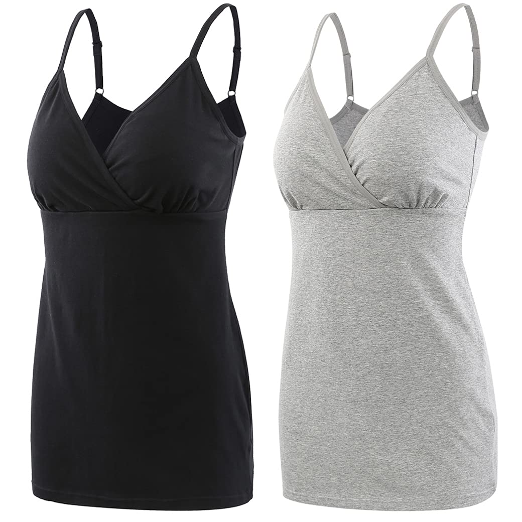COLOMI Still-Tanktops für Mutterschaft Unterhemden für Schwangere BH zum Stillen Basic Camisole M Bl