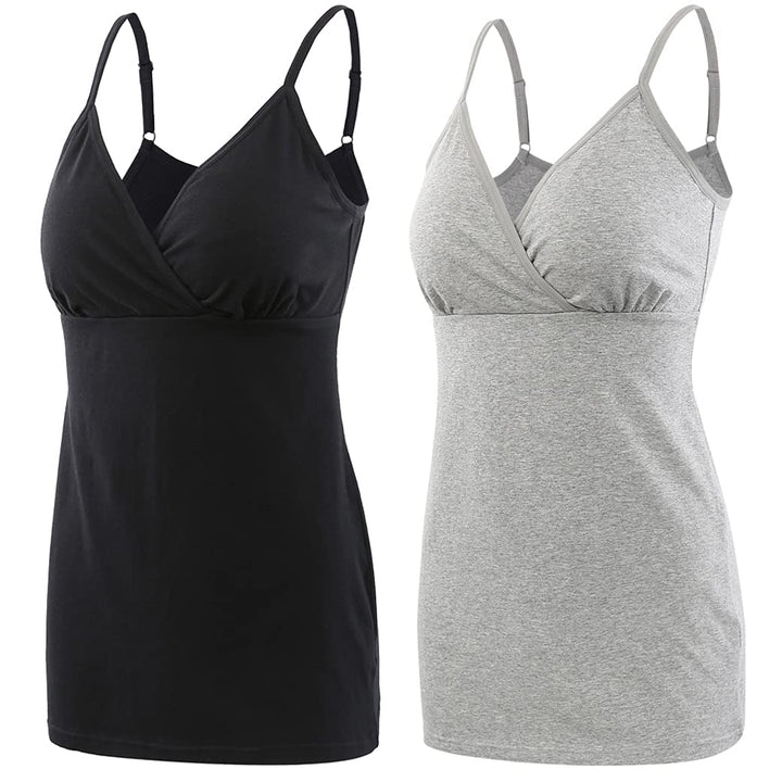 COLOMI Still-Tanktops für Mutterschaft Unterhemden für Schwangere BH zum Stillen Basic Camisole M Bl