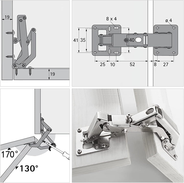 Aufschraubscharnier mit Feder 170° Küche Schrank Türscharniere grosse Winkeltür-Scharniereen, Eckans