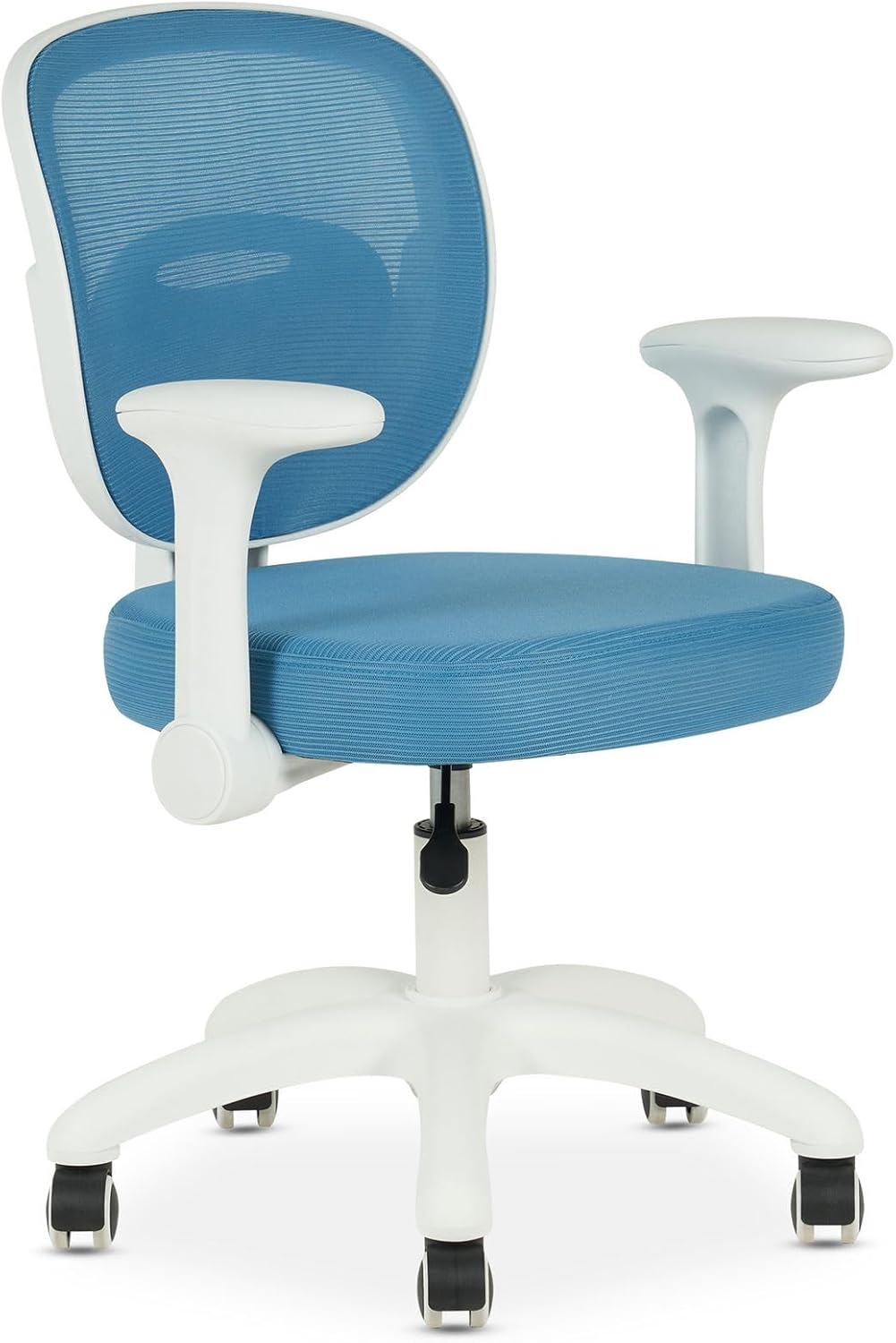 IDIMEX Kinderdrehstuhl Amelia höhenverstellbar mit Armlehnen in blau - Ergonomischer Kinder-Schreibt