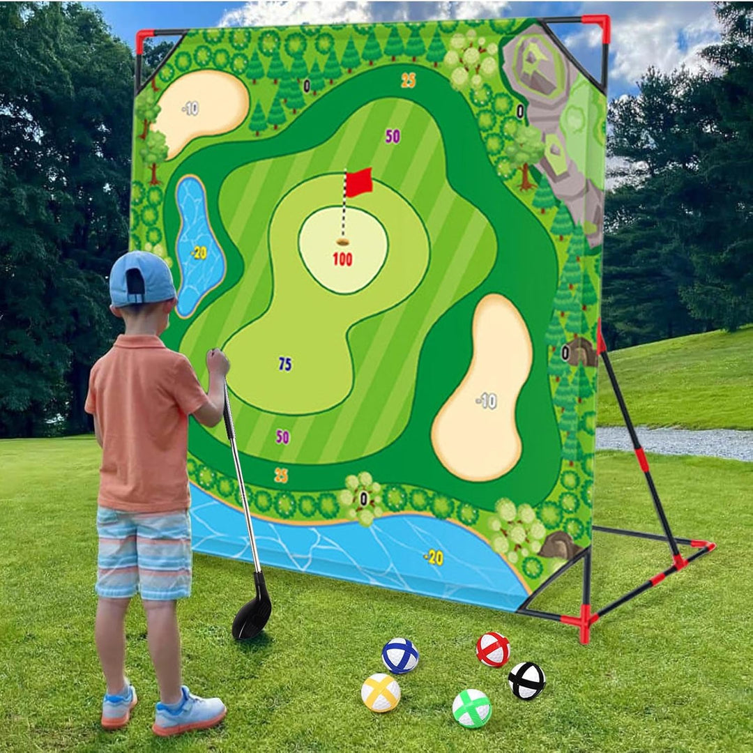 Generisch Kids Golf Set, Golf -Chipping -Spiel,Battle Golf Game Chipping Mat | mit Clubbällen Aufbew
