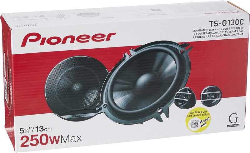 Pioneer TS-G130C 2-Weg-Komponentenlautsprecher für Autos (250 W), 13 cm, kraftvoller Klang, IMPP-Mem