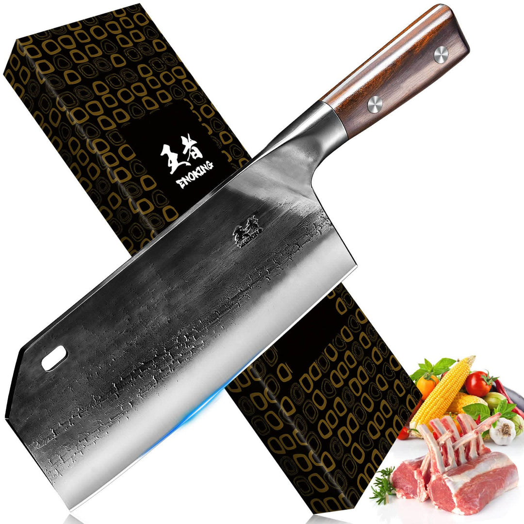 ENOKING Hackmesser, handgeschmiedetes Chinesisches Küchenmesser, Scharf Kochmesser Hochwertigem Deut