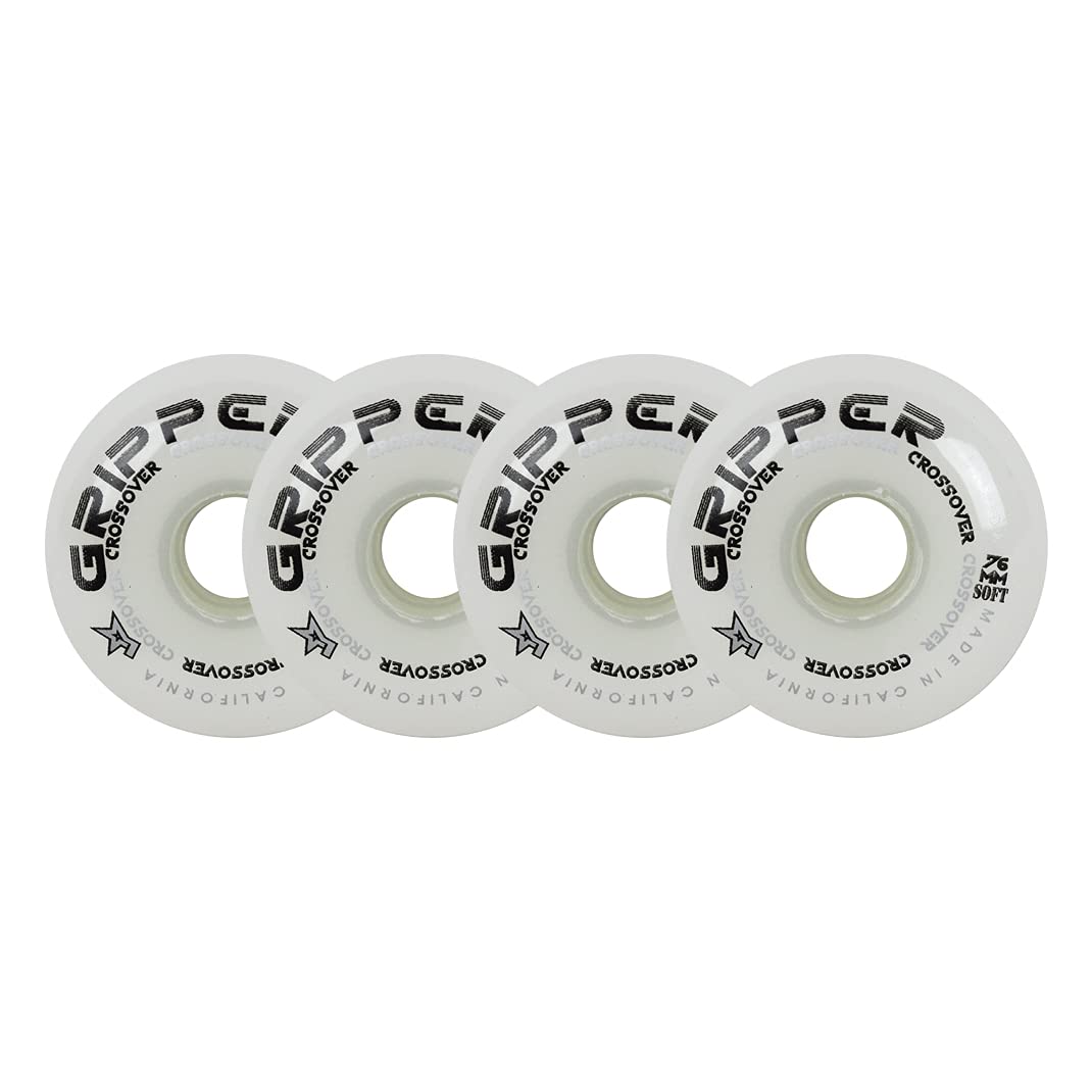 Labeda Rollhockey-Räder, Crossover-Set, 4 Stück, Farbe / Grösse wählbar Weiss 76A (weich) 76mm 4-Pac