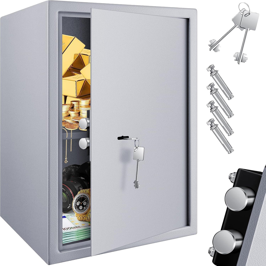 KESSER® Tresor Möbeltresor mit Doppelbartschloss, Safe Geldschrank Boden-Wandtresor Wandsafe 50x35x3