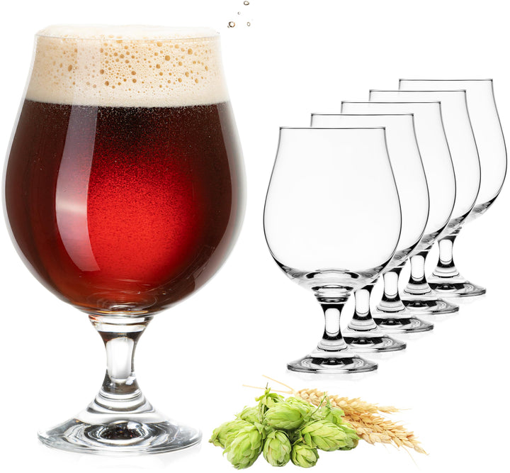 PLATINUX Bierpokale 500ml (max. 660ml) Set 6-Teilig Biergläser aus Crystalline Glas Bierkelche Biert