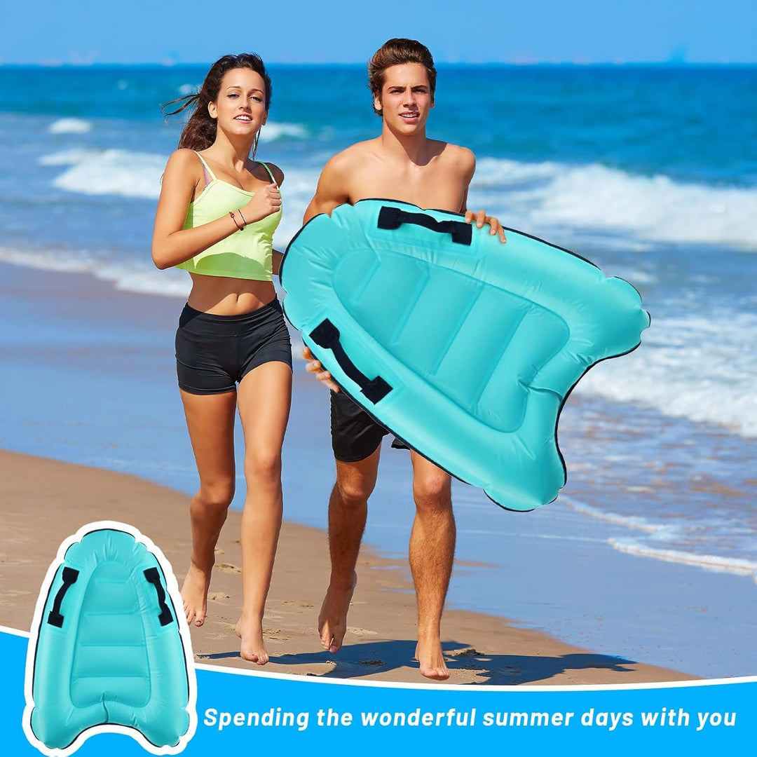Aufblasbares Bodyboard, Shyllin Bodyboard mit Griffen, Surfbrett Aufblasbar, Mini Luftmatratze, Schw