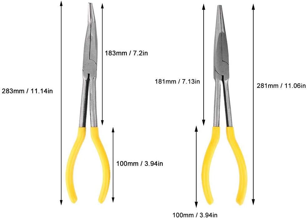3pcs lange Spitzzange Kohlenstoffstahl, Zangen, Clip-Werkzeuge Spitzzange Extra lange Zangen mit geb
