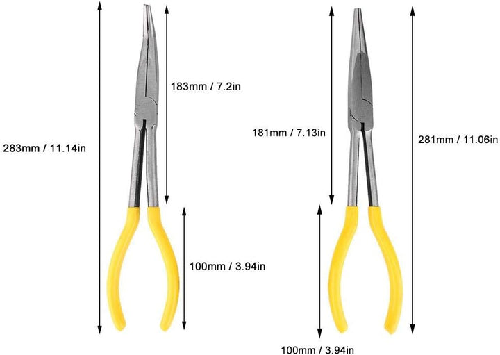 3pcs lange Spitzzange Kohlenstoffstahl, Zangen, Clip-Werkzeuge Spitzzange Extra lange Zangen mit geb