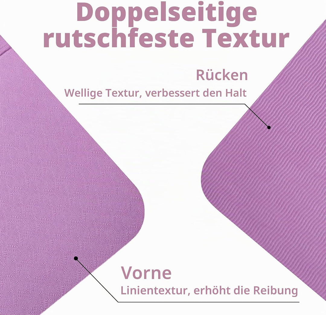 Faltbare Tragbare Yogamatte TPE Rutschfeste Fitnessmatte Trainingsmatte 183x61x0,5cm Reiseyogamatte