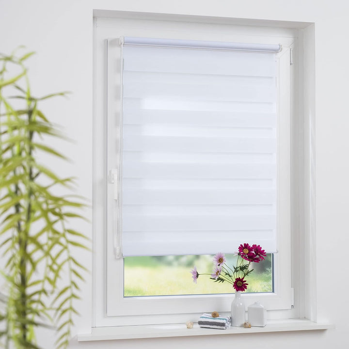 Liedeco® Duo Rollo Klemmfix - 80 x 160 cm/transparent lichtdurchlässig Blickdicht/stufenlos verstell
