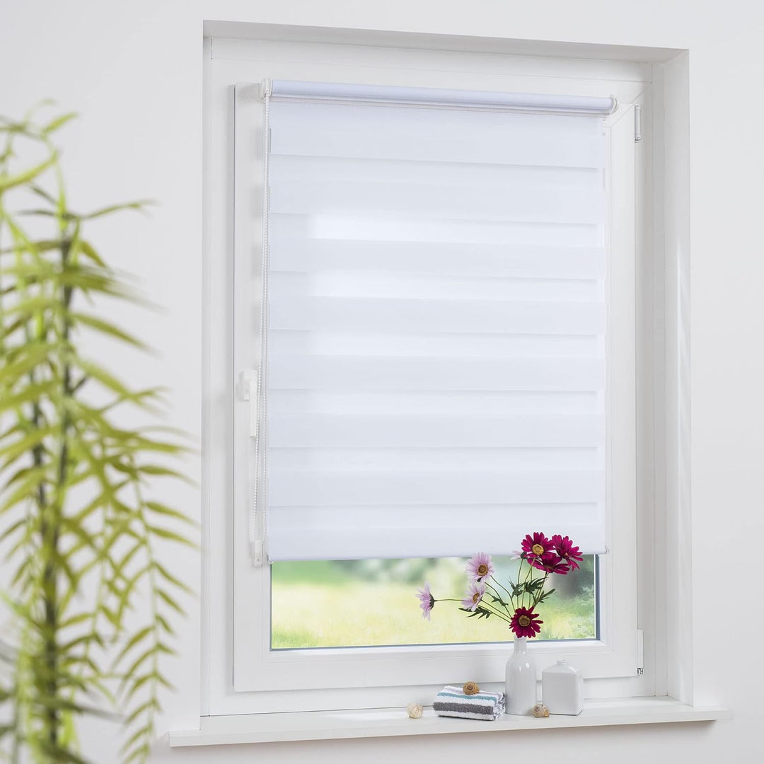 Liedeco® Duo Rollo Klemmfix - 45 x 160 cm Weiss/lichtdurchlässig/stufenlos verstellbar/leichte Innen