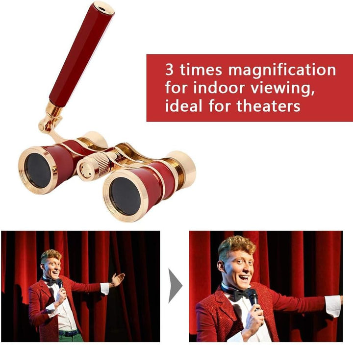 Opera Fernglas, Brillen-Teleskop 3X25 Theaterbrille -Fernglas Concert Portable Compact Lightweight,