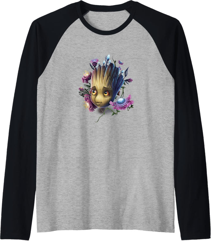 Marvel Guardians Of The Galaxy Groot Flowers Raglan