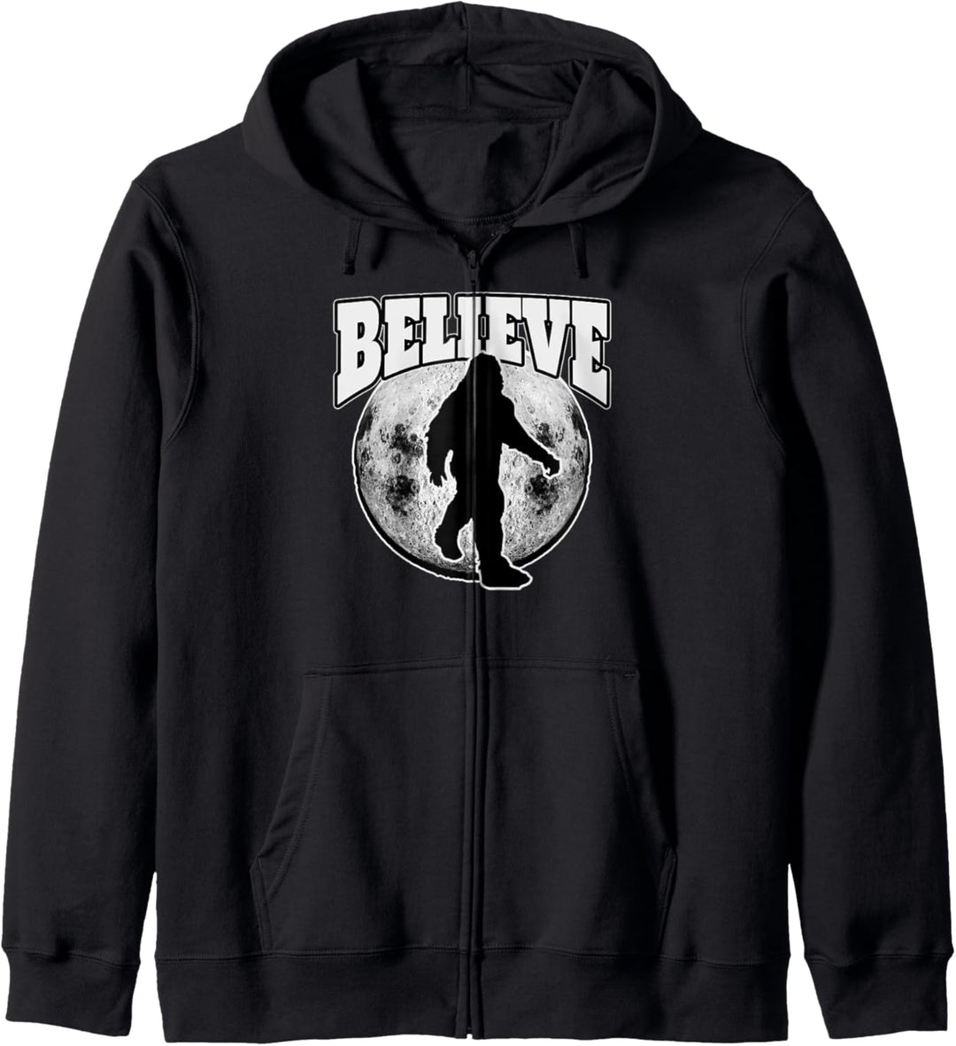 Bigfoot vor dem Mond Lustiges Geschenk Fun Kapuzenjacke