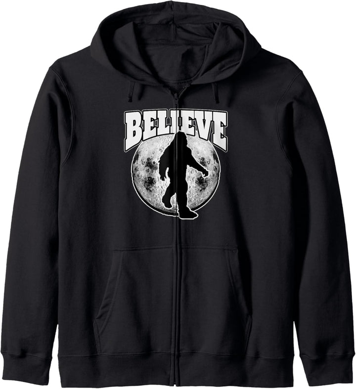 Bigfoot vor dem Mond Lustiges Geschenk Fun Kapuzenjacke
