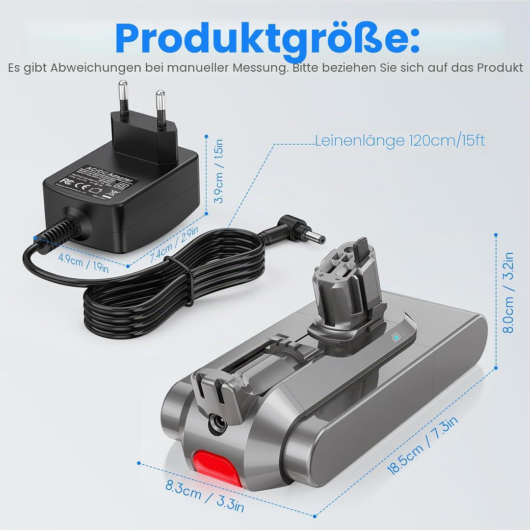 Klickstil SV15 3900mAh V11 Akku für Dyson mit Ladegerät, ASUNCELL Ersatzakku für V11 Torque Drive Ou