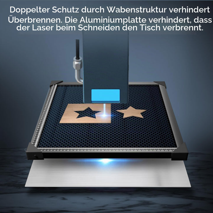 LONGER Honigwaben Arbeitsplatte 400x400mm - Aluminium Honeycomb Tisch für CO2/Laserdiode Laser Gravu