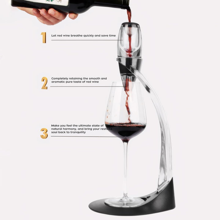 Luxus Wein Dekanter Set（ rotweingläser + Ständer），Weinbelüfter mit Filtration, Acrylmaterial，Vakuum