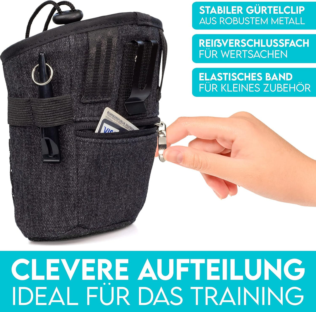 HUND IST KÖNIG® Leckerlibeutel für Hunde-Training - Robuster Futterbeutel Hunde, kompakt & funktiona