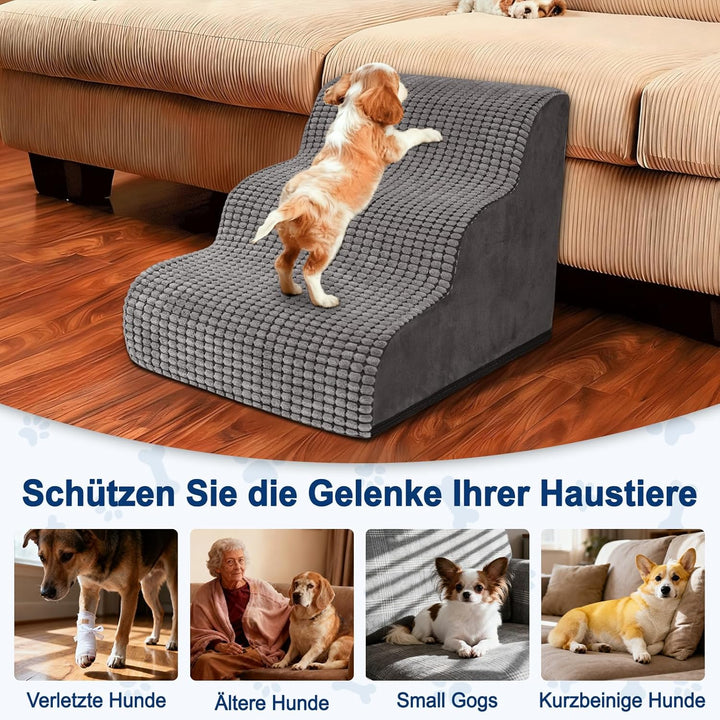 VSIWB Hundetreppe für Kleine Hunde 40 cm Hoch, Haustiertreppe für Bett und Sofa aus Hochdichtem Schw