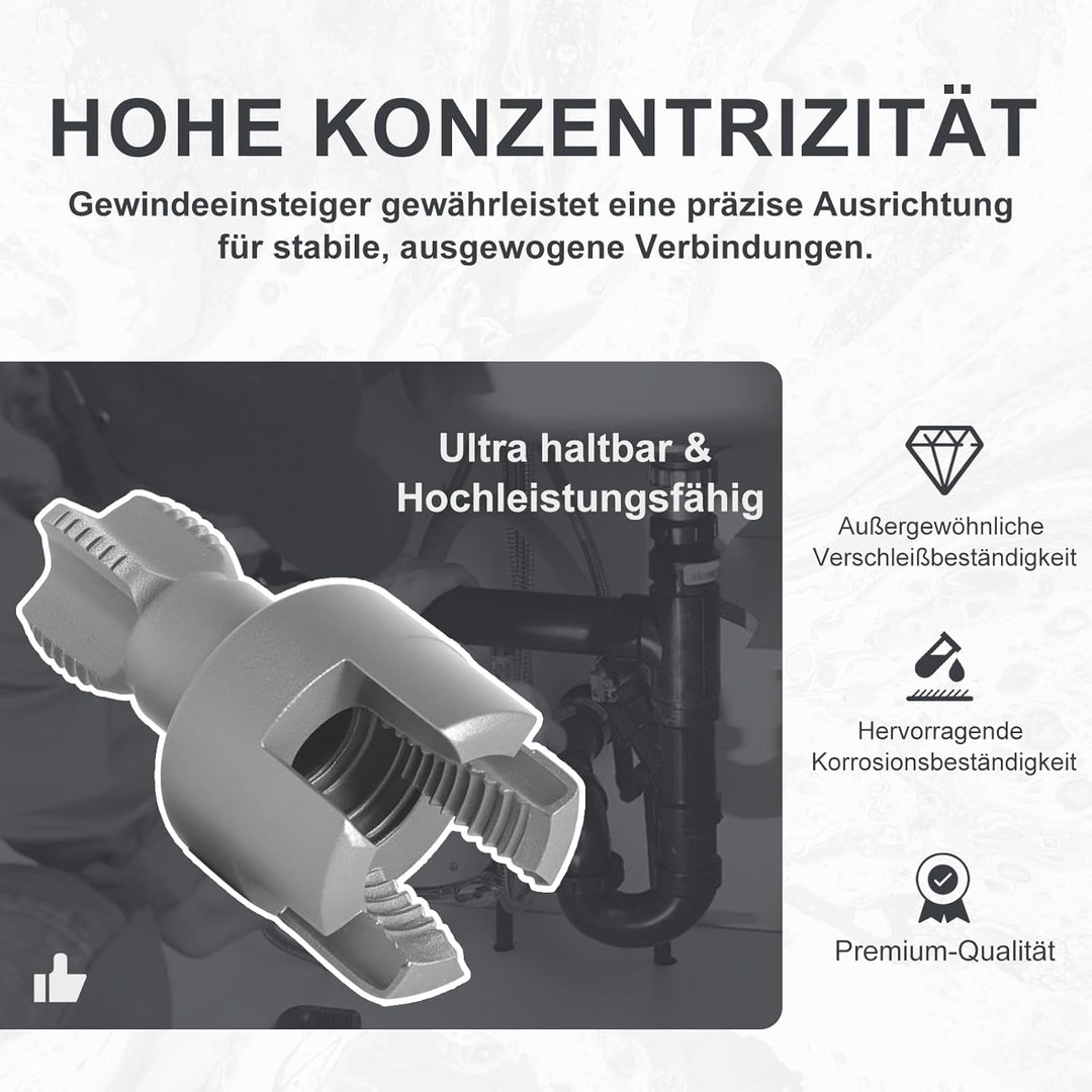 CSOOM Integrated Internal & External Pipe Threading Tool - 2 Stück, Elektrobohrer Kompatibel 2 in 1