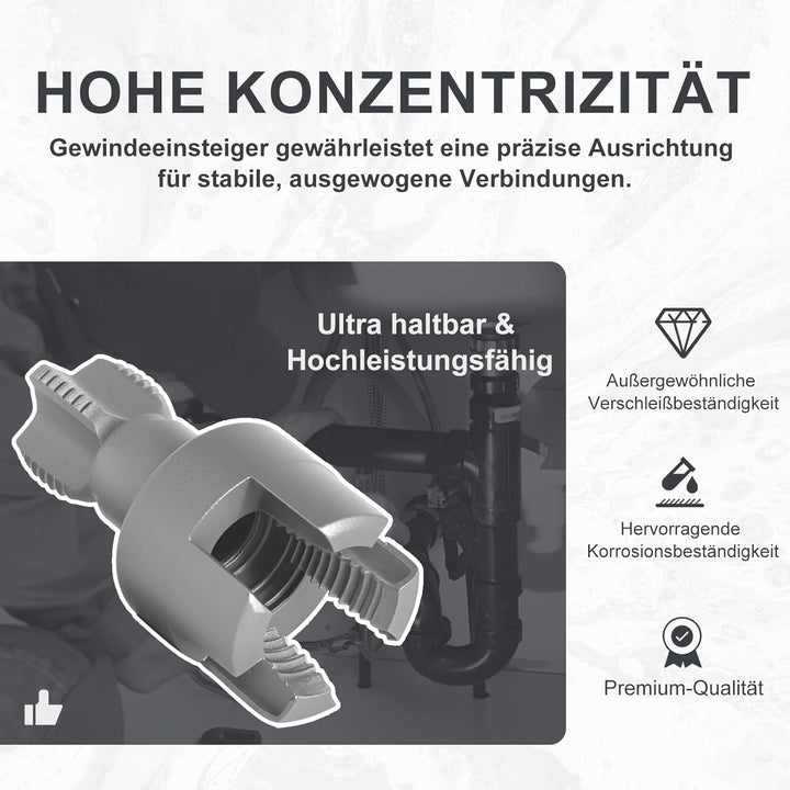 CSOOM Integrated Internal & External Pipe Threading Tool - 2 Stück, Elektrobohrer Kompatibel 2 in 1