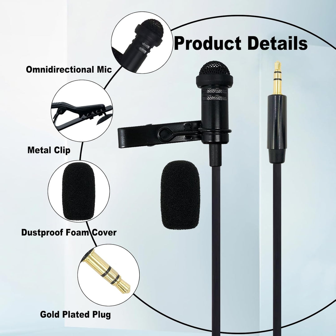 2 Pack 3,5 mm Lavalier Mikrofon Kompatibel mit DJI kabellos Mic Transmitters für Rode kabellos GO II