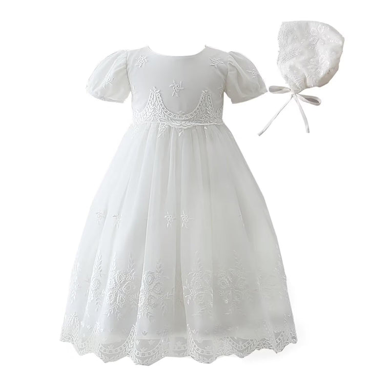 Baby Girl Taufkleid Lang Segenskleider Weiss Formale Brautkleider Besondere Anlässe Kleid für Neugeb