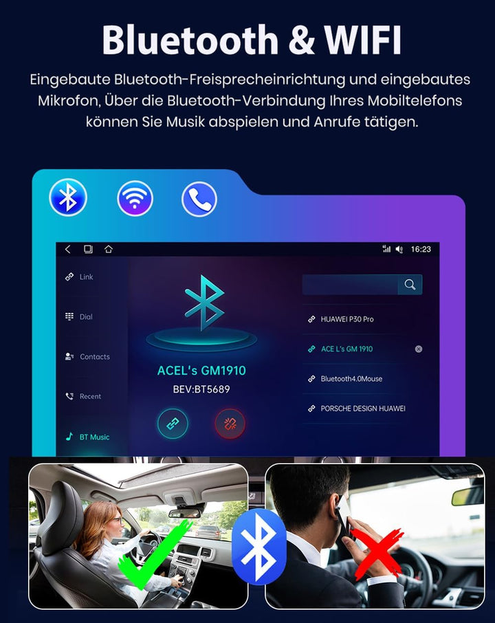 Auto Radio Autospieler GPS Navi Navigation Carplay/Android Autoradio 10 Zoll HD-Touchscreen, Ersatz