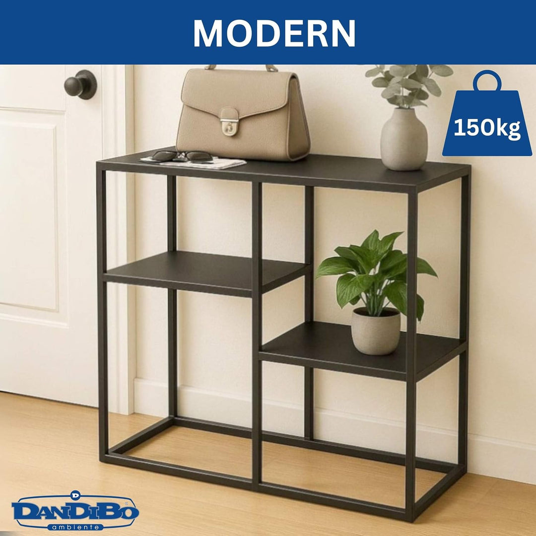DanDiBo Konsolentisch Schmal Metall Modern 80x80x26 cm Sideboard Beistelltisch 96634 Ablagetisch Flu