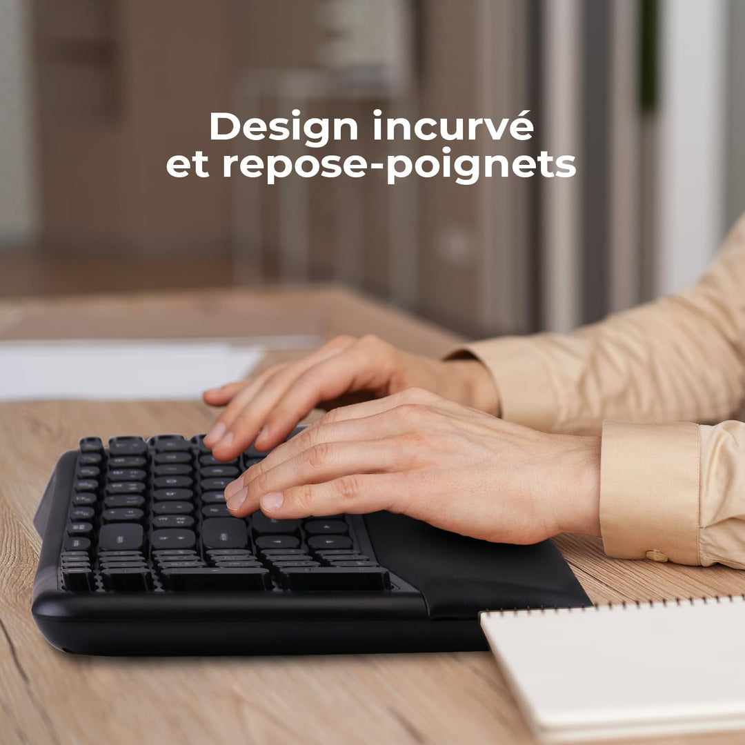 AD ADVANCE - Smartergo Set aus kabelloser Tastatur, ergonomisch, für PC, vertikale Maus, 57 °, verst