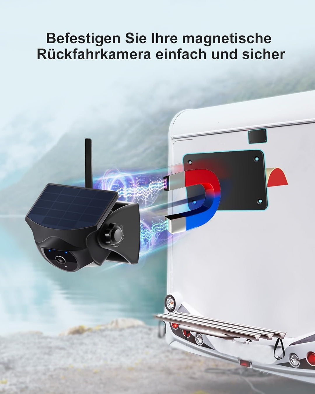 Metallplatte für Magnetische Rückfahrkamera (11,6 × 8 cm) – Für Wohnwagen & Anhänger aus Kunststoff