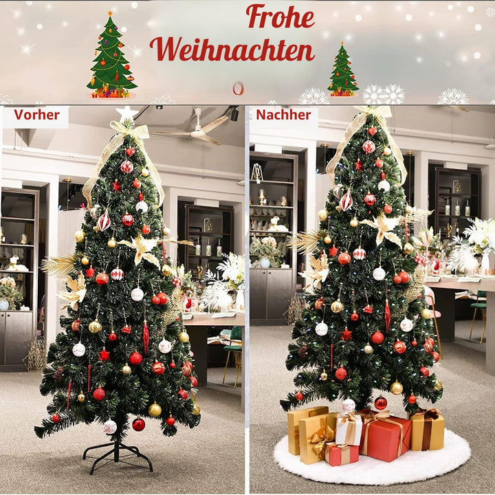 KAHEIGN 78CM Weihnachtsbaum Decke Weiss Weihnachtsbaum Rock, Runde Form Christbaumständer Schneefloc