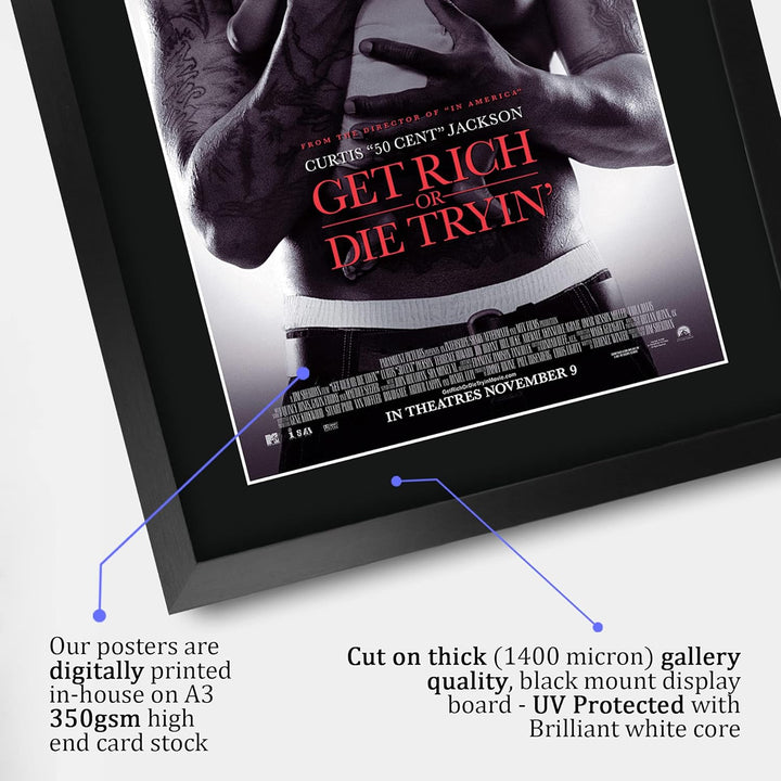 HWC Trading A3 FR Get Rich or Die Tryin Das Guss 50 Cent Geschenke Printed Poster Autogramme Bild fü