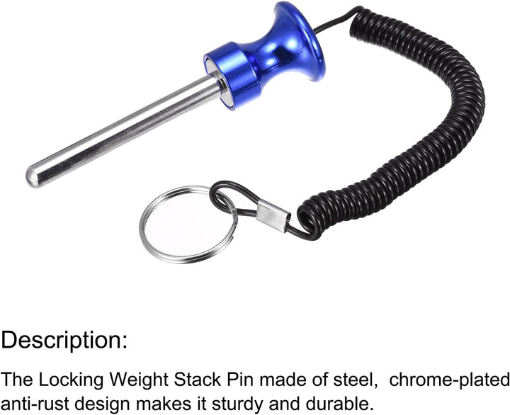 sourcing map 2 Stück 8mm x 80mm Gewichtsblock Stift mit Zugseil Magnetisches Krafttrainingsgerät Zub