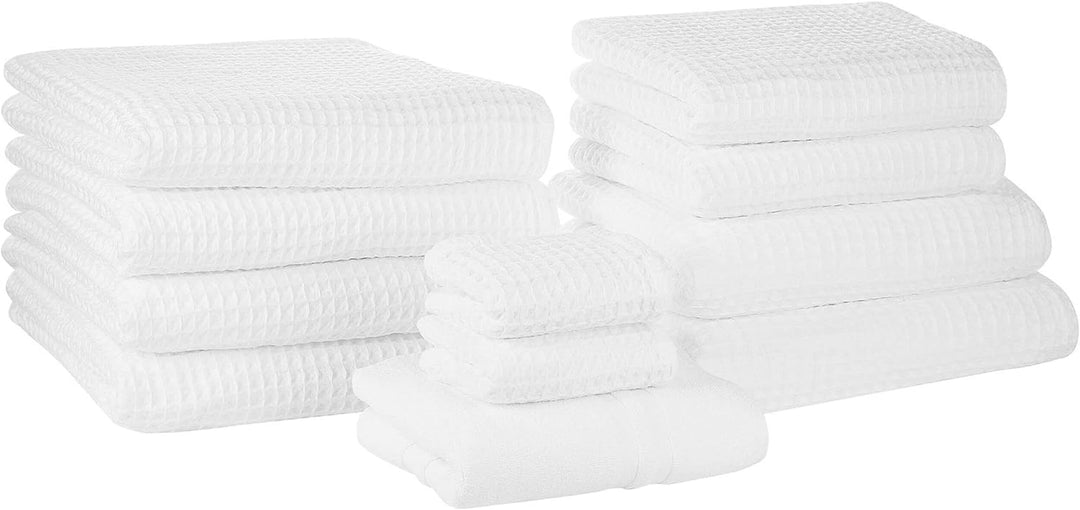 Handtuch Set mit Badematte Baumwolle weiss 11-teilig Areora