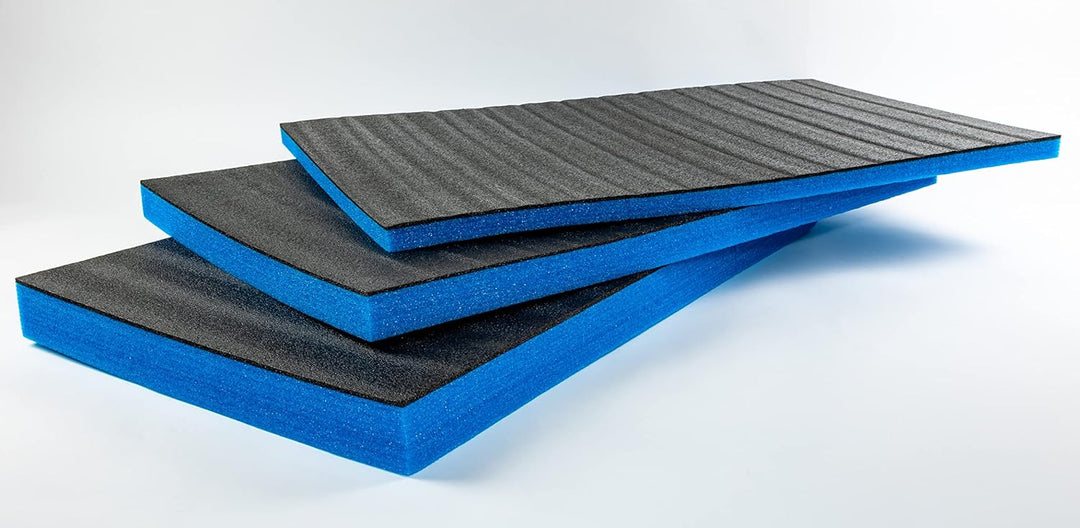 TYGR Multilayer Schaumstoff 1000x600x50 blau für Werkzeug, Kamera & Co. | Einfaches Bearbeiten | Wer