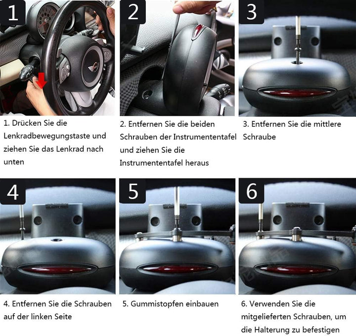 Mini Cooper Handyhalterung, Faltbar Unsichtbar 360°Drehung Autotelefon GPS Halterung für Mini Cooper