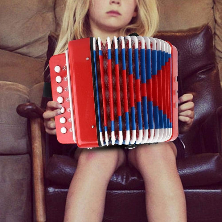 Mini Akkordeon, 7 Tasten Akkordeon Spielzeug Musikinstrument Spielzeug Klavier Akkordeon Instrument