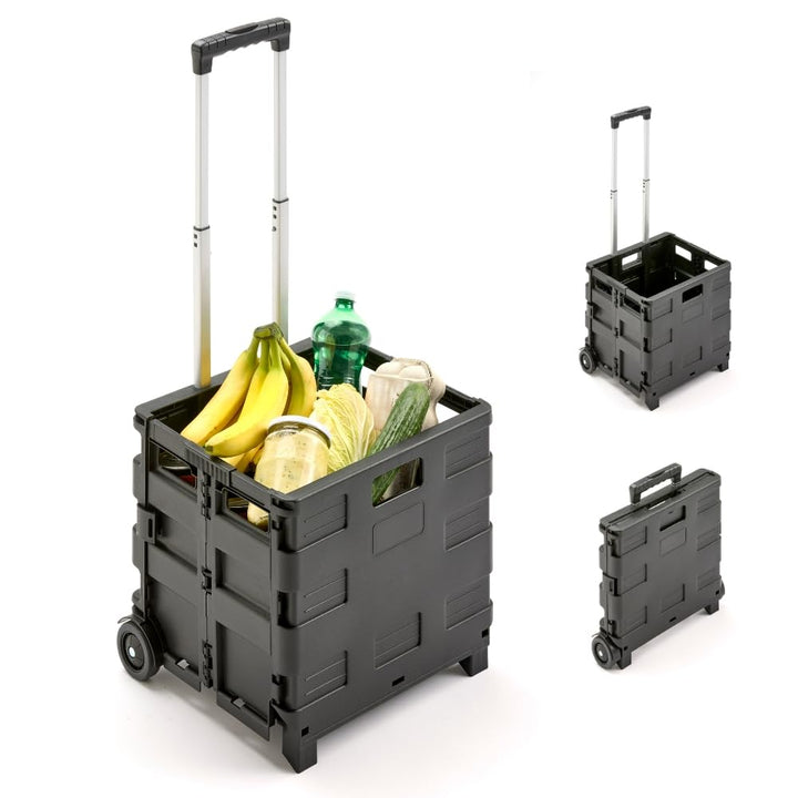 G2 Klappboxtrolley SPACY – Klappbarer Einkaufstrolley mit Rollen, faltbar & leicht – Tragkraft 25 kg