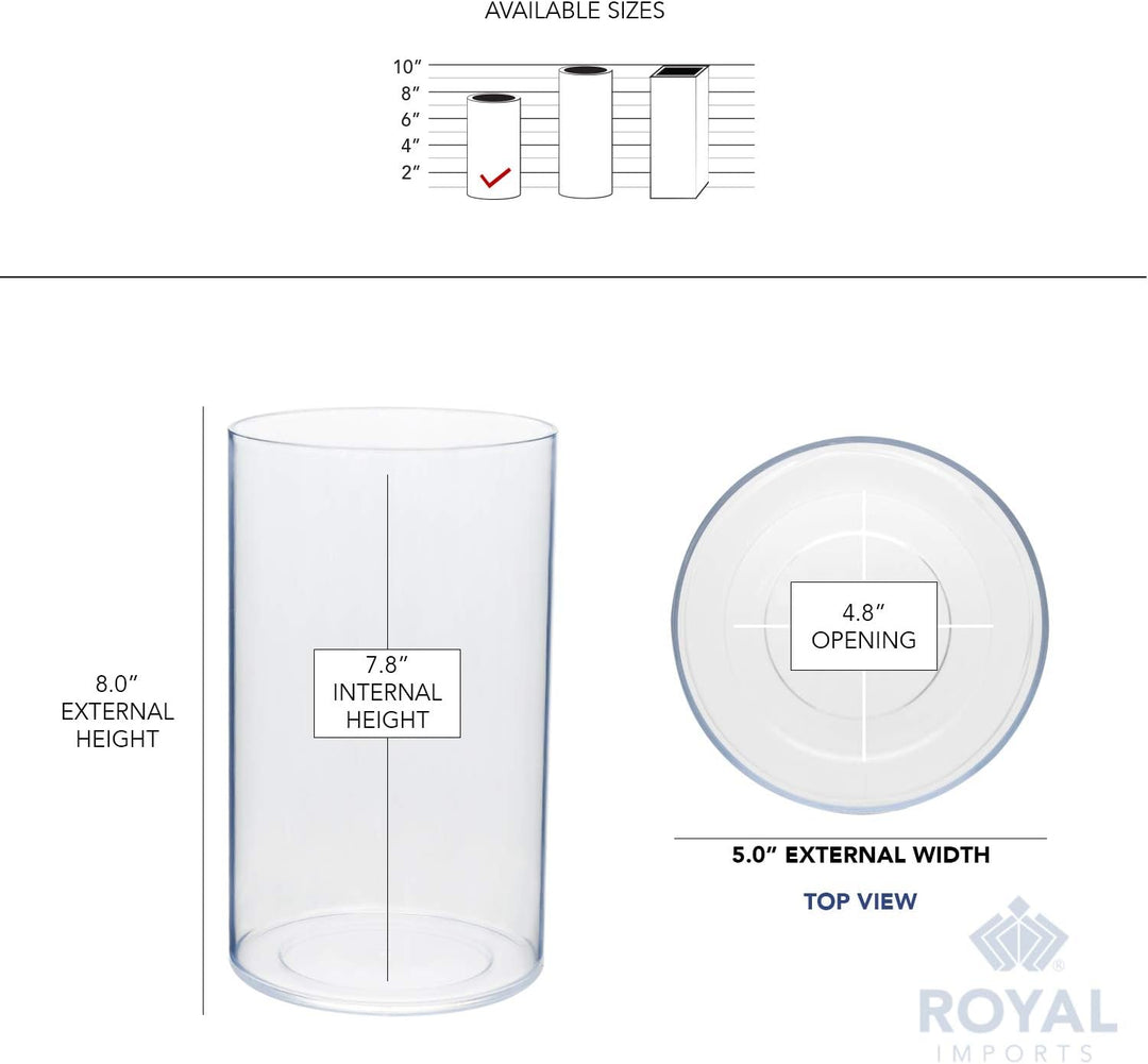 Royal Imports Blumenvase, Acryl, Zylinder, dekorativer Mittelpunkt für Zuhause oder Hochzeit, Nicht