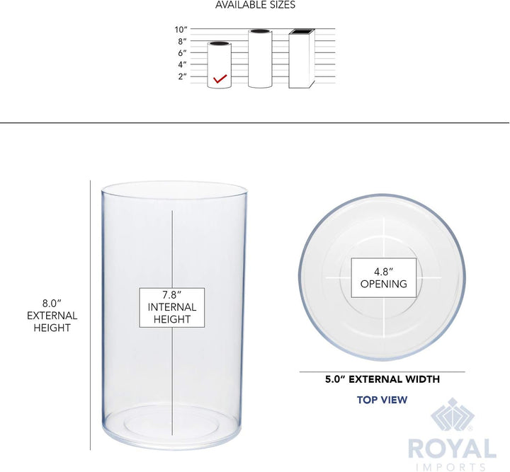 Royal Imports Blumenvase, Acryl, Zylinder, dekorativer Mittelpunkt für Zuhause oder Hochzeit, Nicht