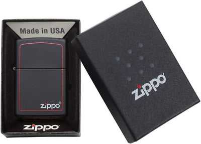 Zippo Original Feuerzeug Black Matte with Border & Logo