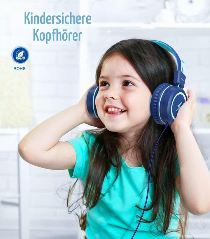 Kinder-Kopfhörer mit LED-Lichtern für die Schule, Upgrade USB Typ C Kid Kopfhörer mit Mikrofon, Laut