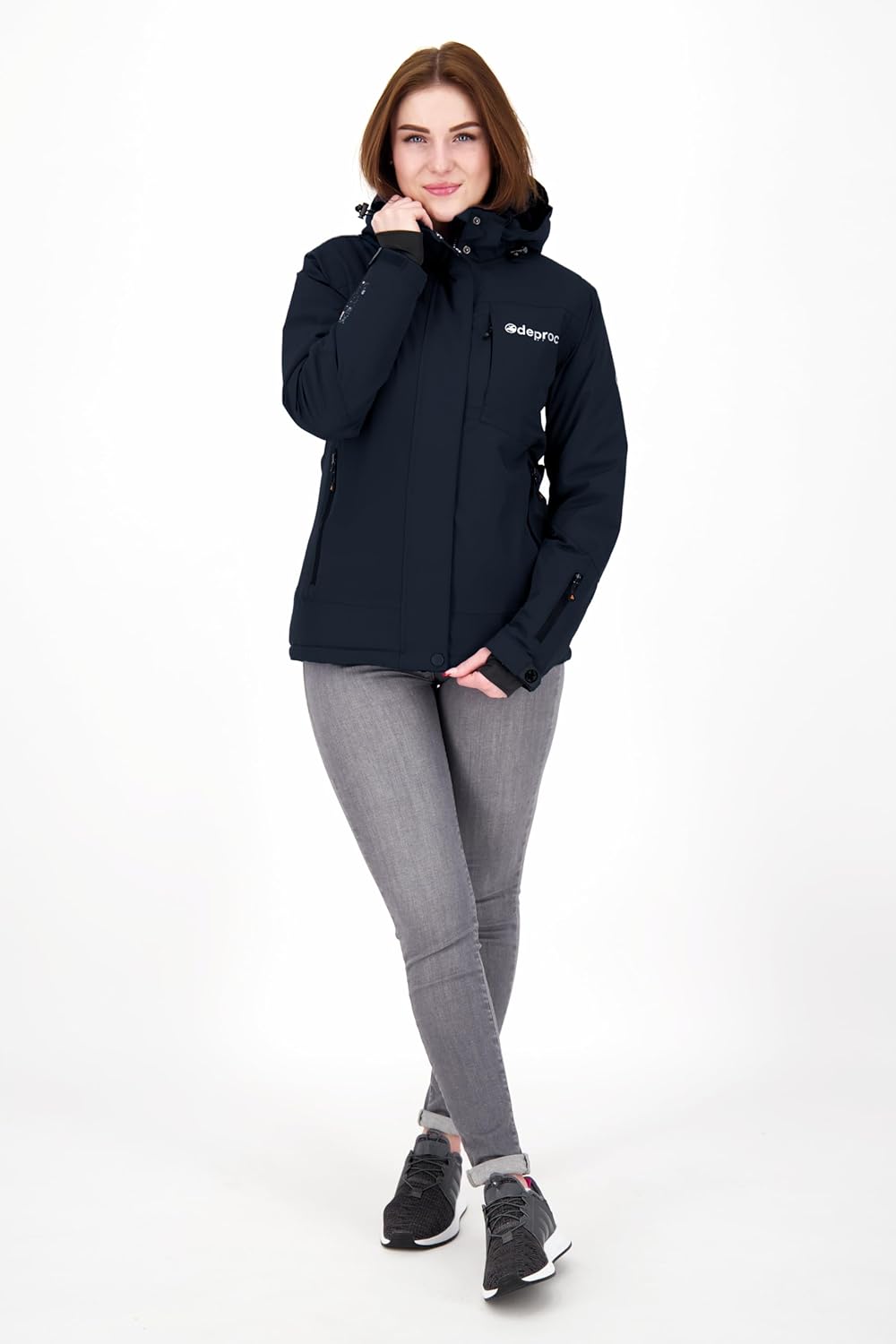 Deproc Active Damen Winterjacke Skijacke Abnehmbare Kapuze Gefüttert Wasserdicht Wetterfest Windbrea