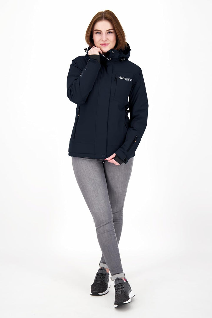 Deproc Active Damen Winterjacke Skijacke Abnehmbare Kapuze Gefüttert Wasserdicht Wetterfest Windbrea