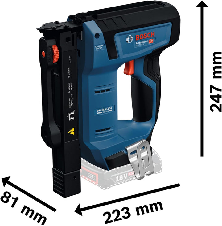 Bosch Professional 18V System Akku-Holzklammerer GTH 18V-14 (inkl. Gürtelhaken)